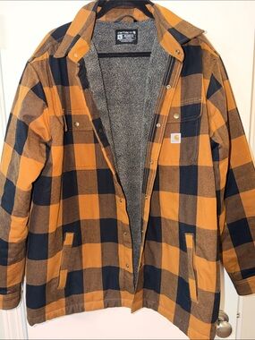 Carhartt Relaxed fit heavy-weight flannel Sherpa jacket